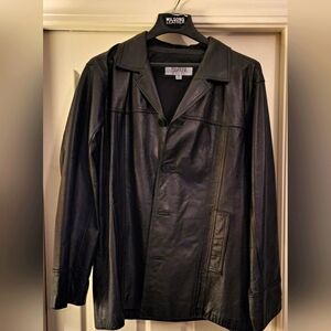 *LIKE NEW* Men's Black Leather Jacket